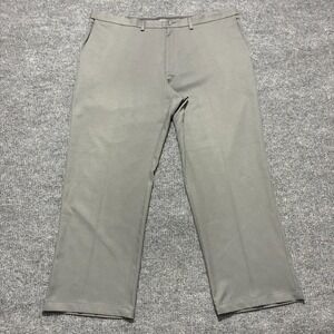 Haggar Cool 18 Pro Mens Pants Size 44x30 Gray Polyester Flat Front High Rise
